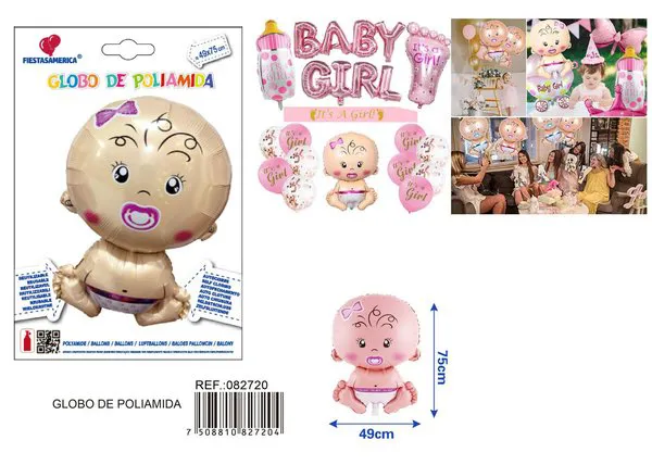 Globo metálico de niña