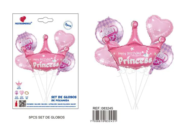 Globos metálicos set rosa