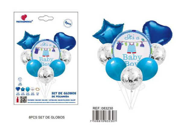 Globos metálicos set redondo azul