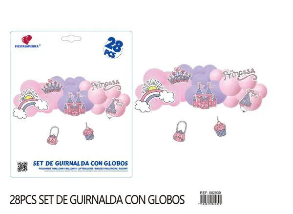 Globos metálicos set rosa y morado