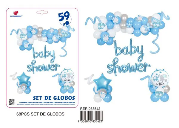 Globos metálicos set baby shower niño