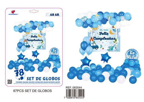 Kit de decoración con telón de fondo niño