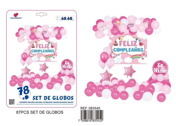 Kit de decoración con telón de fondo niña