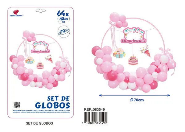 Globos metálicos set de círculos niña