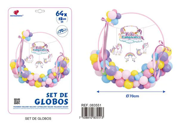 Globos metálicos set de círculos de colores