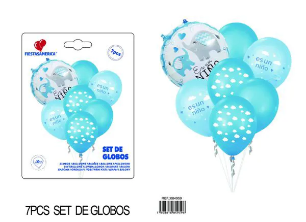 Globos metálicos set niño azul