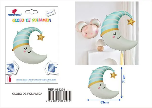 Globo metálico de luna