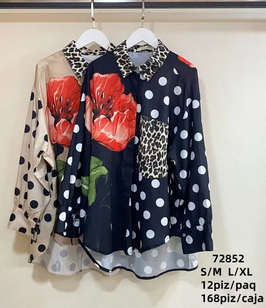 Blusas de manga larga con estampado-72852