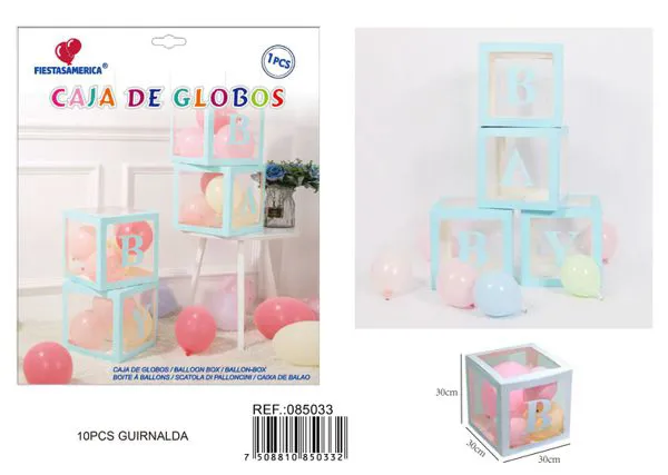 Letras metálicas con caja de globo