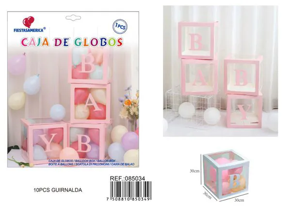 Letras metálicas con caja de globo