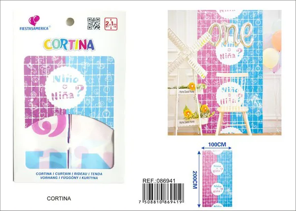 Cortina metálica para revelación de género
