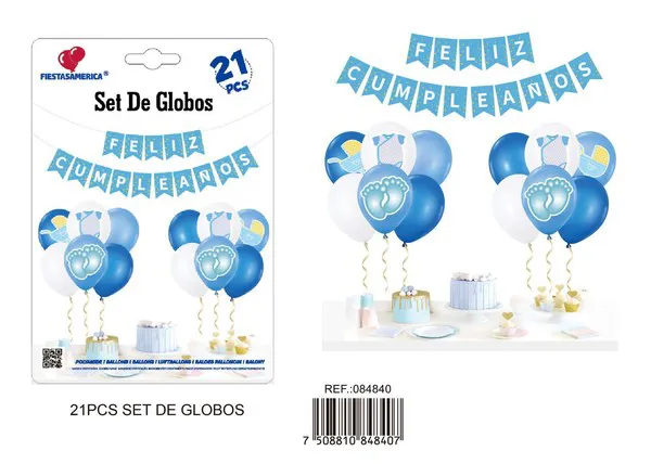 Globos metálicos set de cumpleaños niño