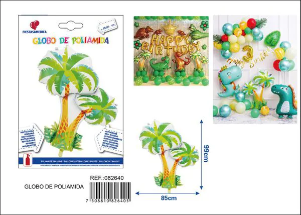 Globo metálico de palmera doble