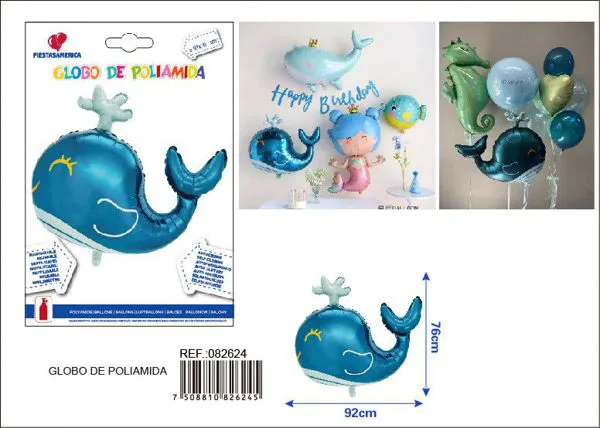 Globo metálico de ballena