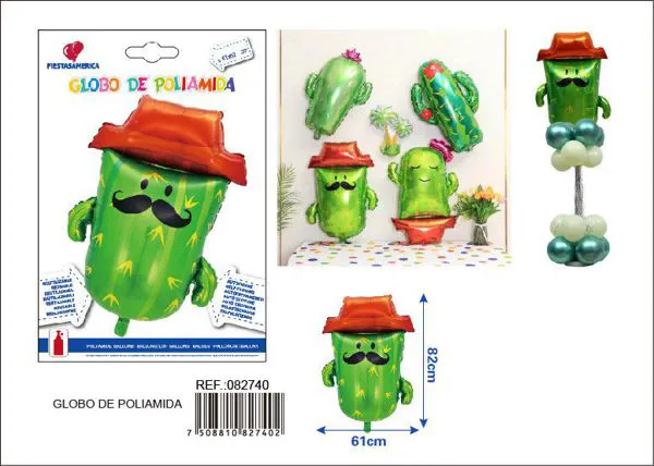 Globo metálico de cactus
