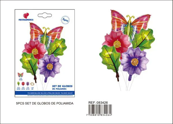 Globos metálicos de mariposa