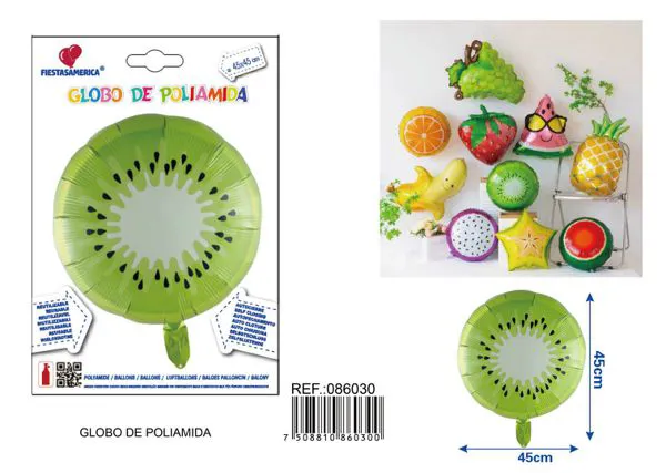 Globo metálico de kiwi