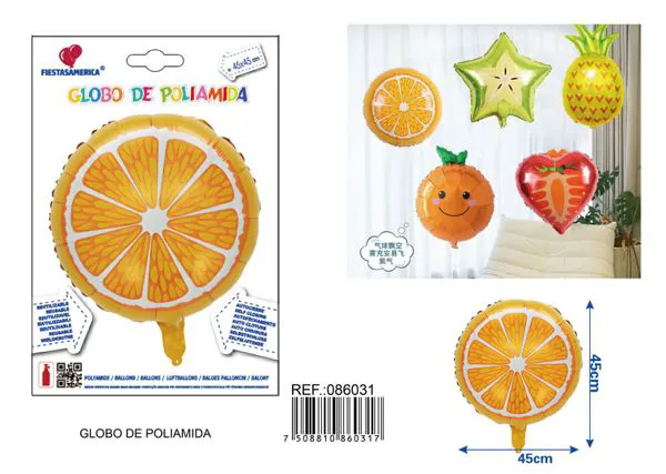 Globo metálico de naranja