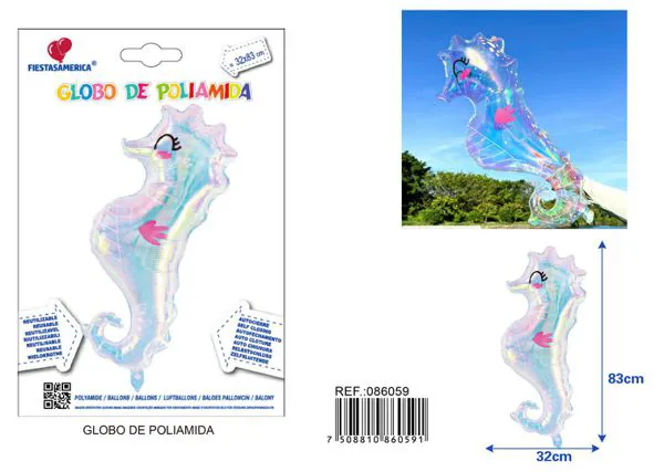 Globo metálico de caballito de mar