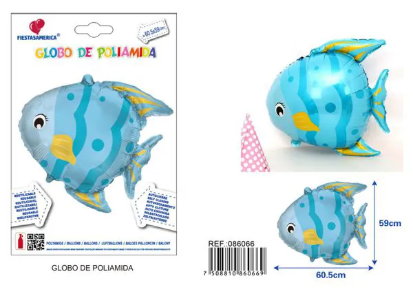 Globo metálico de pez