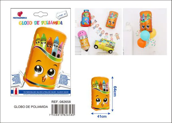 Globo metálico de caja de crayones