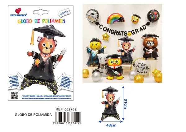 Globo metálico de oso graduado
