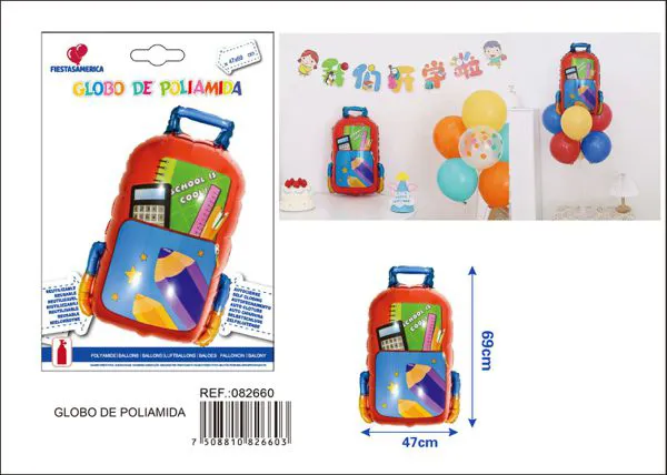 Globo metálico de mochila