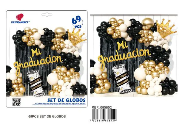 Set de globos metálicos de graduación