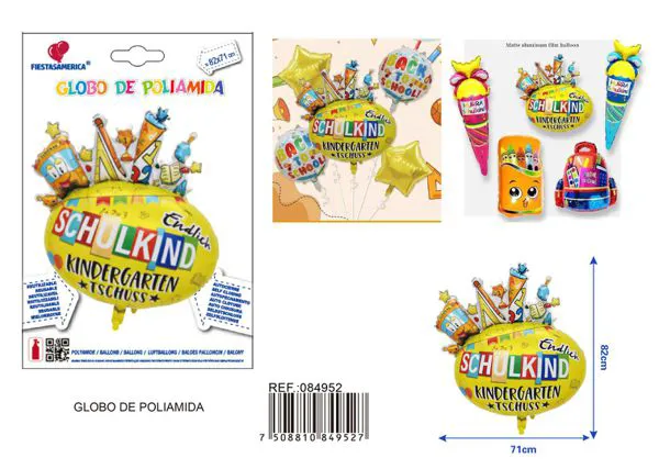 Globo metálico ovalado regreso a clases