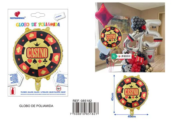 Globo metálico redondo de casino despedida de soltera