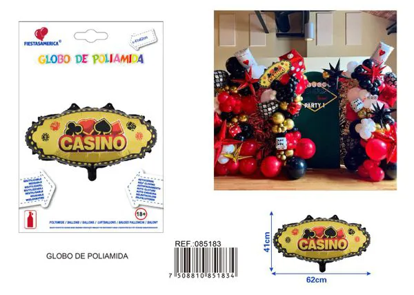 Globo metálico de letrero de casino despedida de soltera