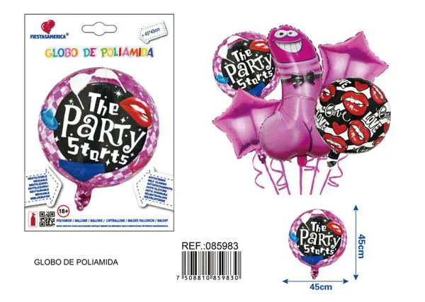 Globo metálico redondo de lencería despedida de soltera