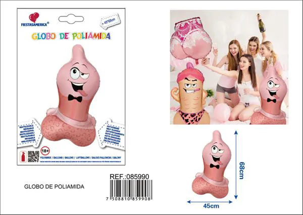 Globo metálico de moño negro despedida de soltera