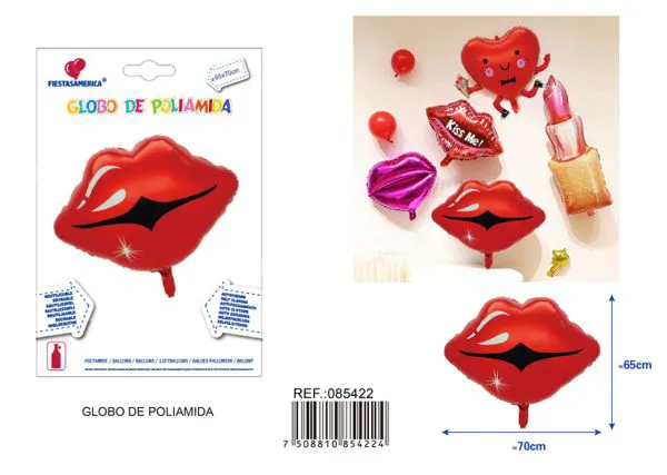 Globo metálico de labios despedida de soltera