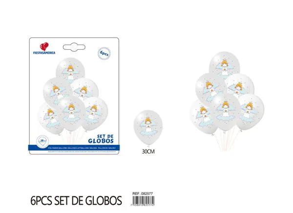 Set de globos metálicos Mi Bautizo
