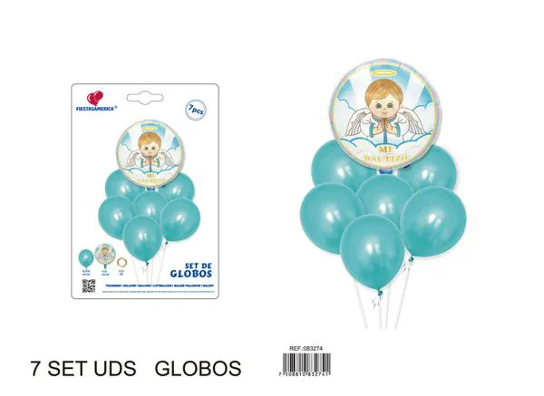 Set de globos de látex de bautizo