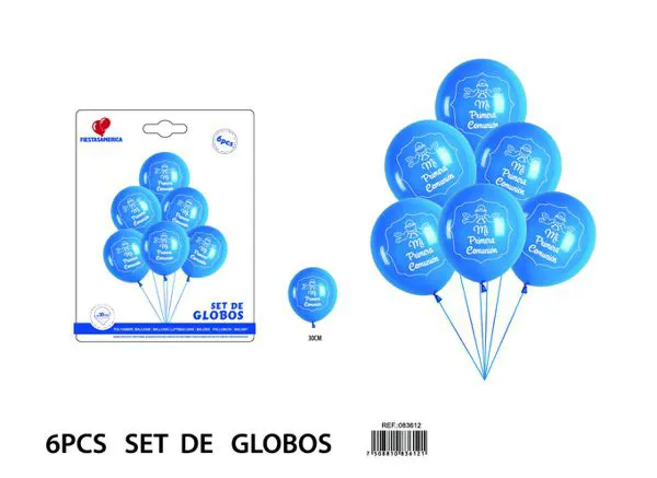 Globos metálicos azul marino de bautizo