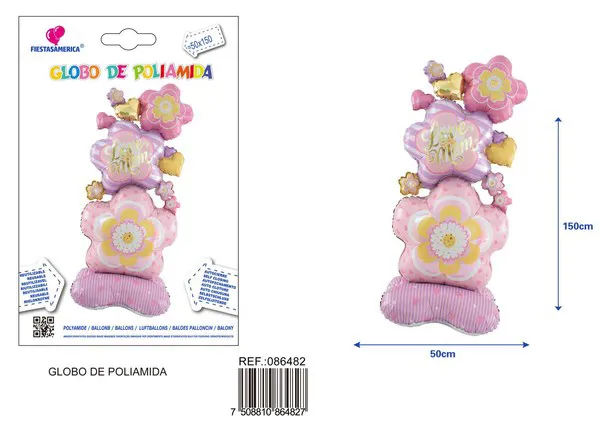 Globo metálico de flores de pie Día de las Madres