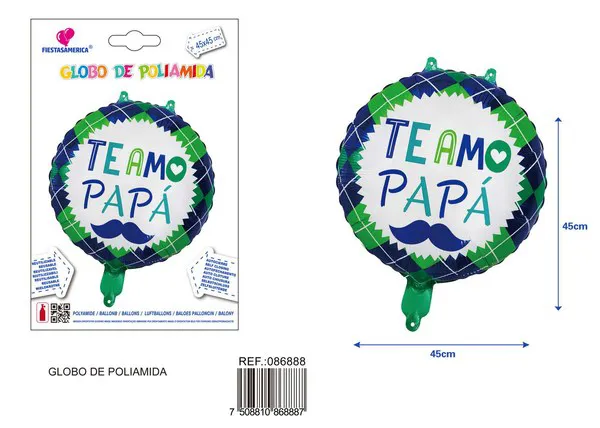 Globo metálico redondo Día del Padre