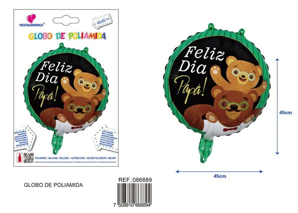 Globo metálico redondo Día del Padre
