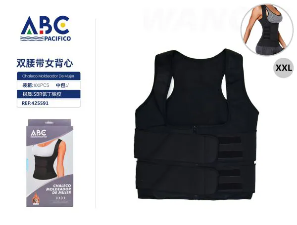 Camiseta moldeadora con doble cinturón para mujer