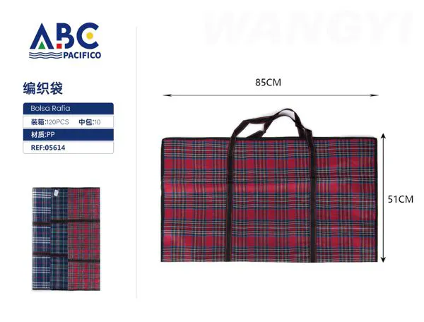 Bolsa tejida de oxford a cuadros