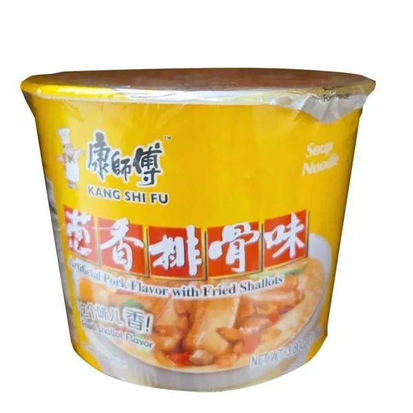 Sopa instantánea Kang Shifu sabor a costilla de cerdo con cebollín (vaso)