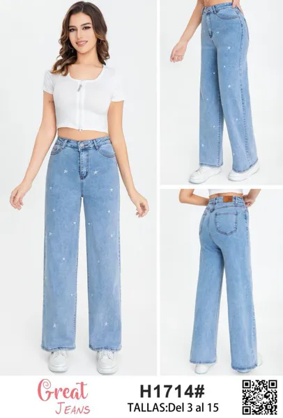 Jeans con estampado de estrellas
