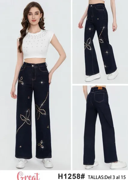 Jeans con pedrería