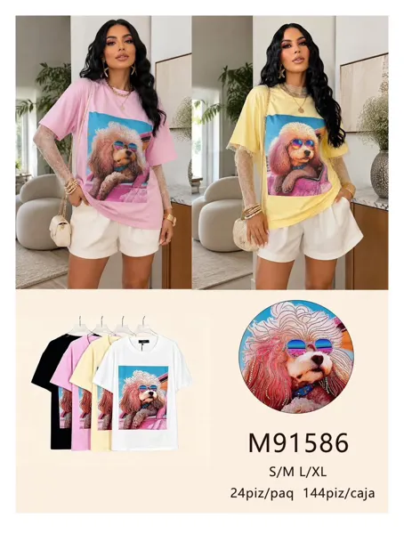 Playera con estampado de perro