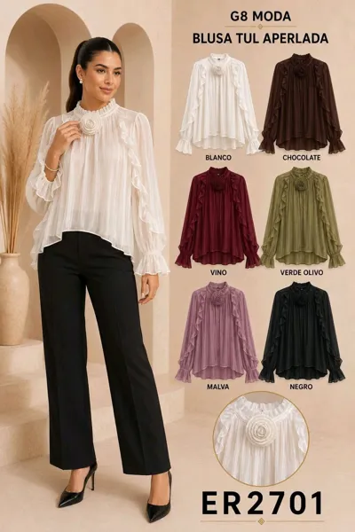 Blusa Tul Aperlada