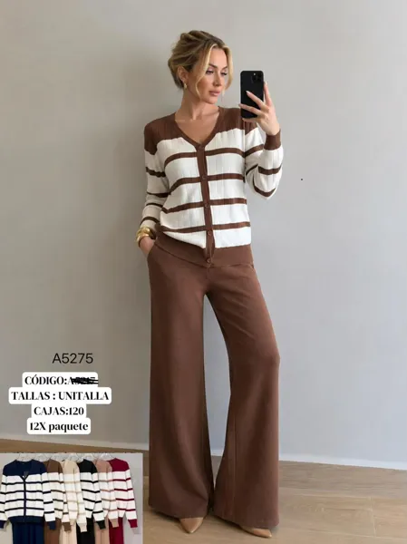 Conjunto de cárdigan y pantalón
