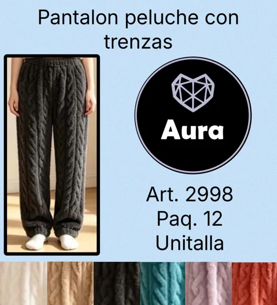 Pantalón peluche con trenzas