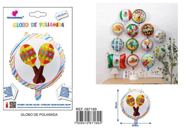 Globo de aluminio mexicano redondo
